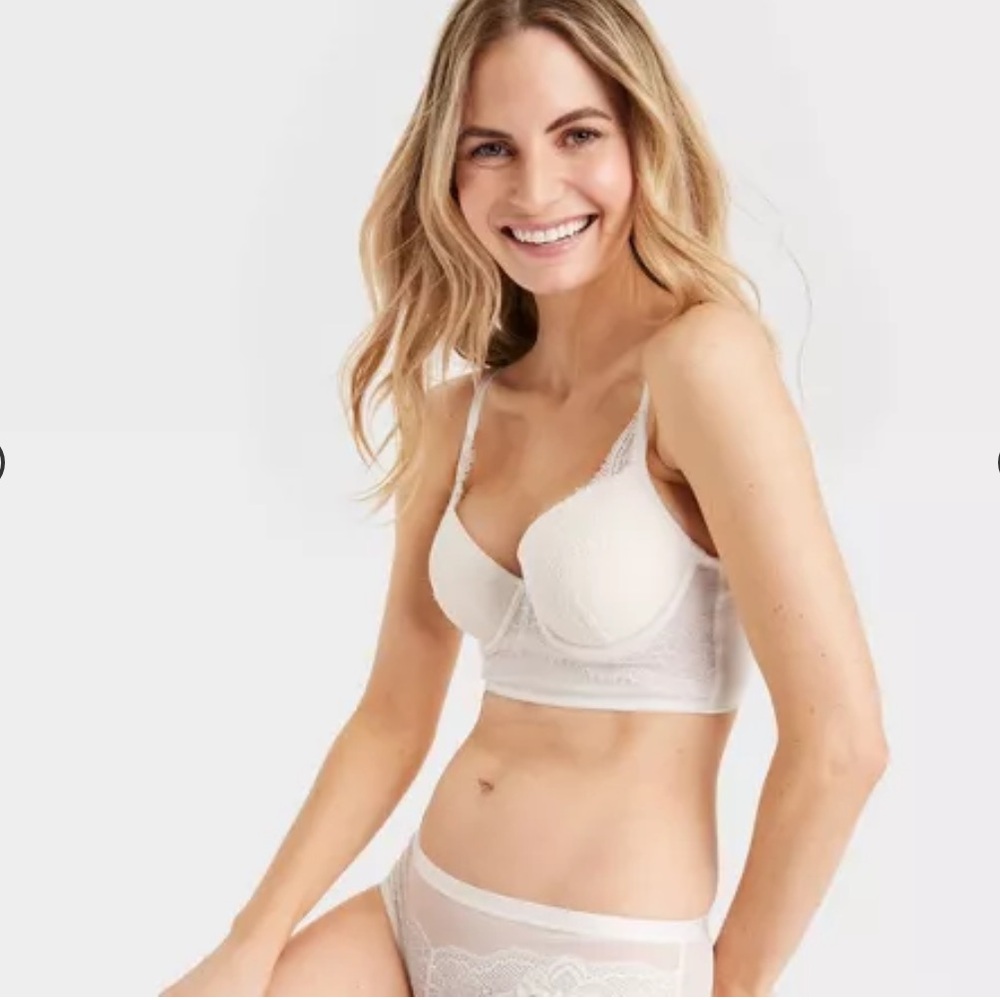 Women's Lace Demi Longline Bra and Panty - Auden™